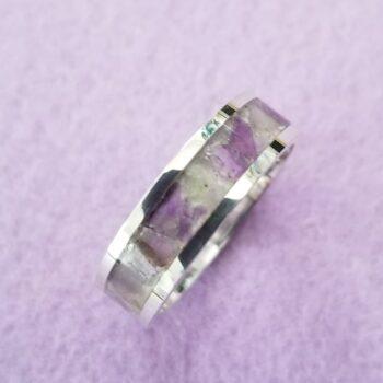 Amethyst inlay ring with sterling silver band