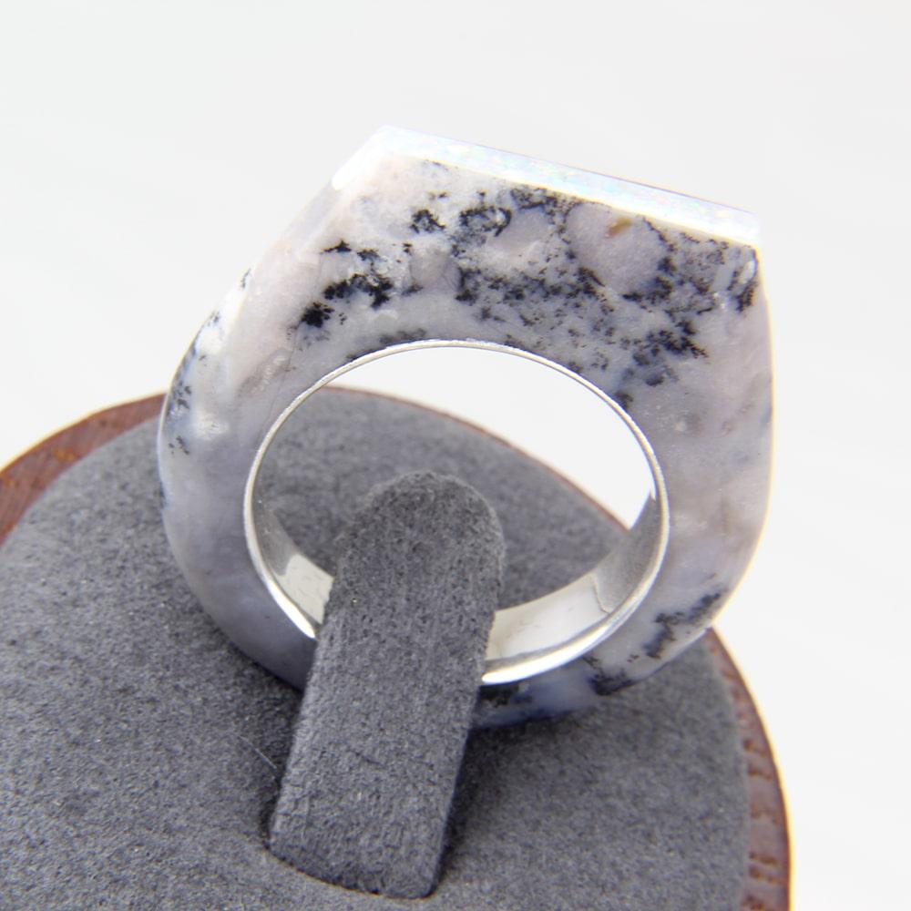 Amethyst Sage Plume Agate Stone ring