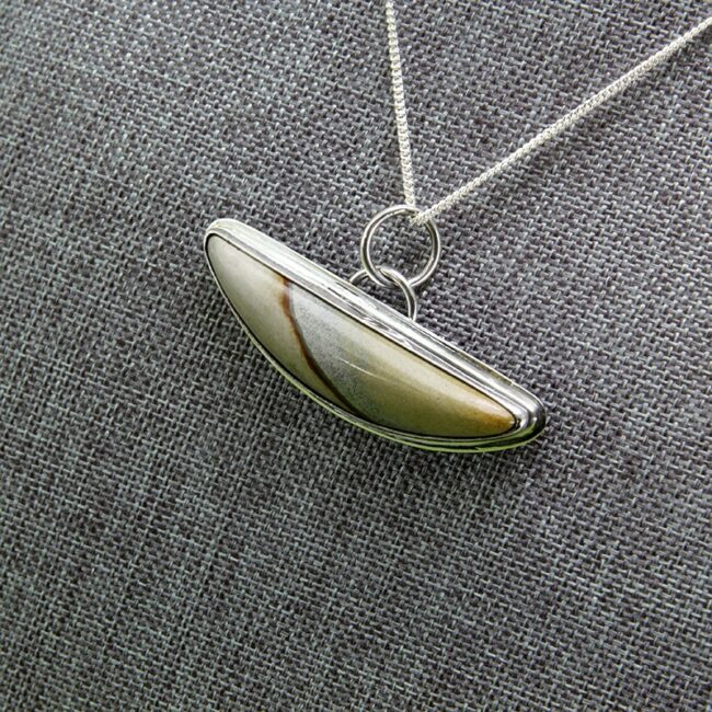 Sterling silver and picture stone pendant