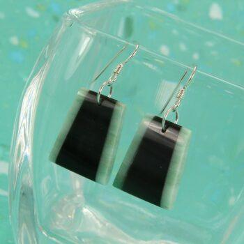 Rainbow obsidian and aventurine stone earrings with sterling silver earwires