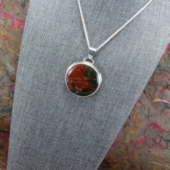 Sterling silver and bloodstone pendant