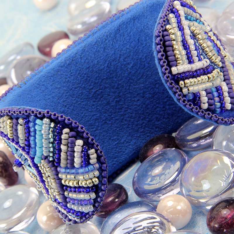 Lapis Lazuli beaded bracelet cuff