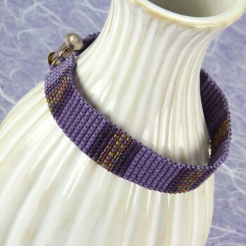 Square stitch beaded bracelet with stripe pattern