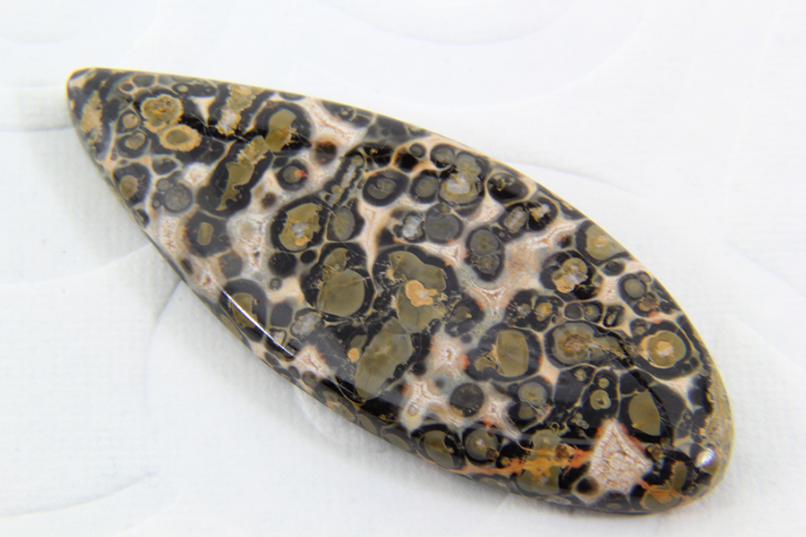 Leopard Skin jasper teardrop shaped stone cabochon